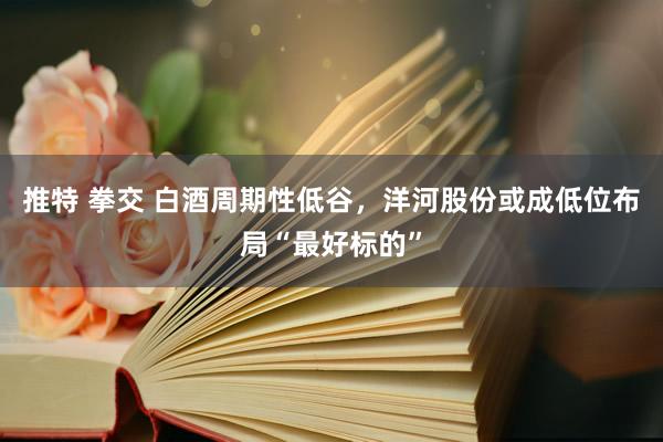 推特 拳交 白酒周期性低谷，洋河股份或成低位布局“最好标的”
