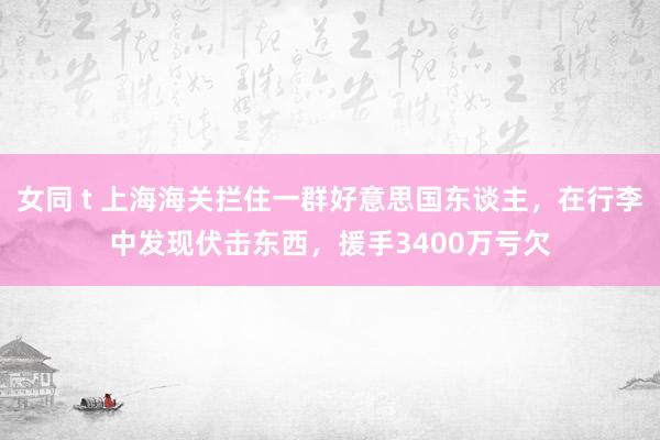 女同 t 上海海关拦住一群好意思国东谈主，在行李中发现伏击东西，援手3400万亏欠
