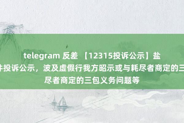 telegram 反差 【12315投诉公示】盐津铺子新增3件投诉公示，波及虚假行我方昭示或与耗尽者商定的三包义务问题等