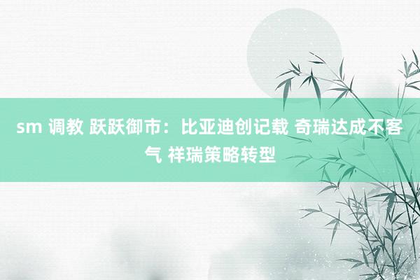 sm 调教 跃跃御市：比亚迪创记载 奇瑞达成不客气 祥瑞策略转型