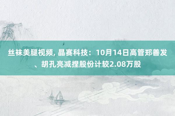 丝袜美腿视频， 晶赛科技：10月14日高管郑善发、胡孔亮减捏股份计较2.08万股