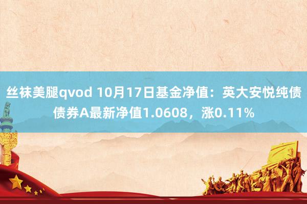 丝袜美腿qvod 10月17日基金净值：英大安悦纯债债券A最新净值1.0608，涨0.11%
