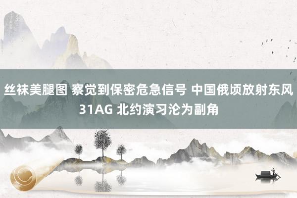 丝袜美腿图 察觉到保密危急信号 中国俄顷放射东风31AG 北约演习沦为副角