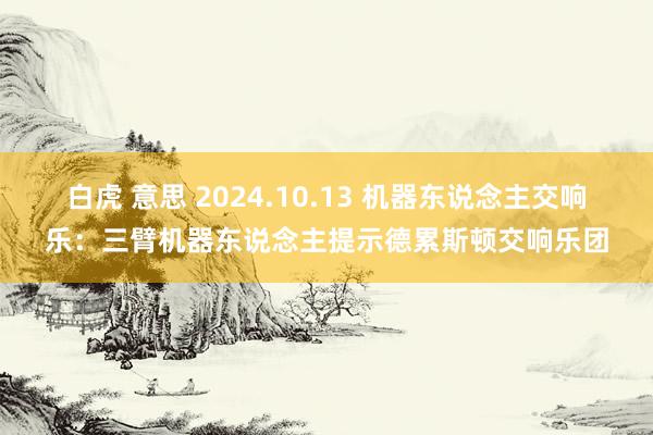 白虎 意思 2024.10.13 机器东说念主交响乐：三臂机器东说念主提示德累斯顿交响乐团