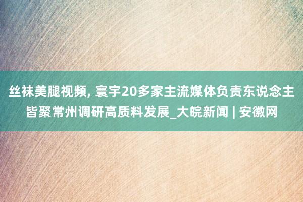 丝袜美腿视频， 寰宇20多家主流媒体负责东说念主皆聚常州调研高质料发展_大皖新闻 | 安徽网