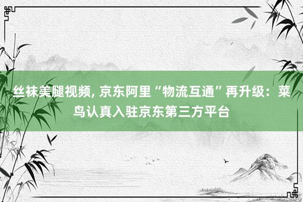 丝袜美腿视频， 京东阿里“物流互通”再升级：菜鸟认真入驻京东第三方平台
