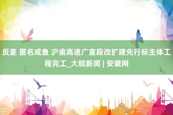 反差 匿名咸鱼 沪渝高速广宣段改扩建先行标主体工程完工_大皖新闻 | 安徽网