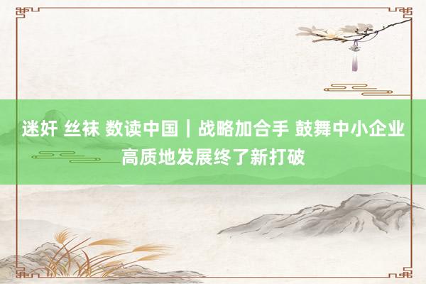 迷奸 丝袜 数读中国｜战略加合手 鼓舞中小企业高质地发展终了新打破
