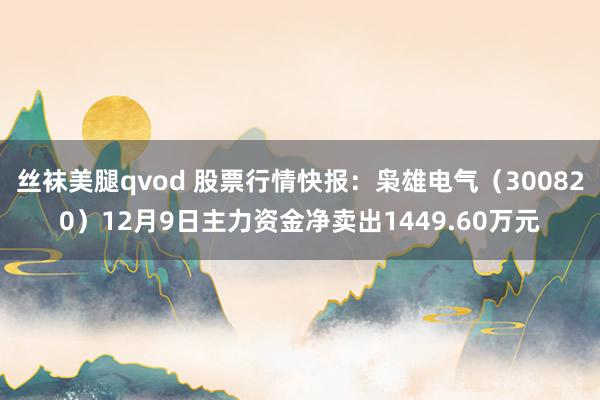 丝袜美腿qvod 股票行情快报：枭雄电气（300820）12月9日主力资金净卖出1449.60万元