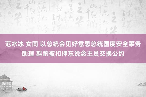 范冰冰 女同 以总统会见好意思总统国度安全事务助理 斟酌被扣押东说念主员交换公约