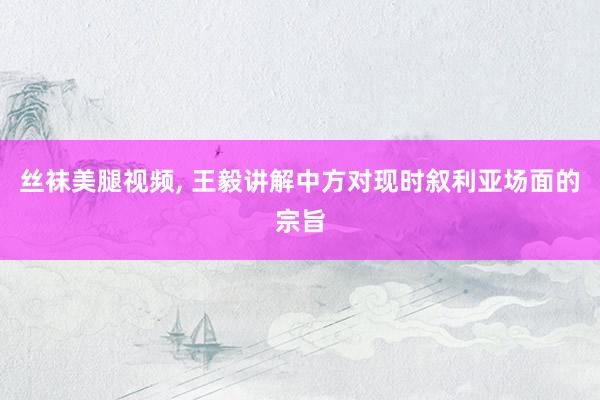 丝袜美腿视频， 王毅讲解中方对现时叙利亚场面的宗旨