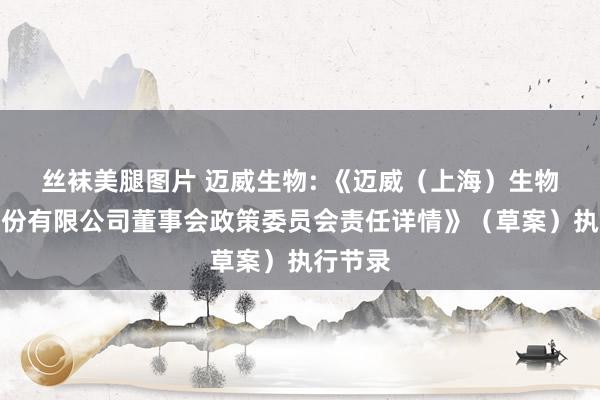 丝袜美腿图片 迈威生物: 《迈威（上海）生物科技股份有限公司董事会政策委员会责任详情》（草案）执行节录