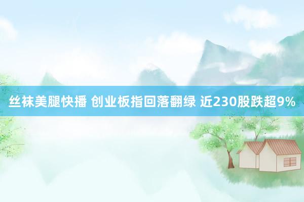 丝袜美腿快播 创业板指回落翻绿 近230股跌超9%