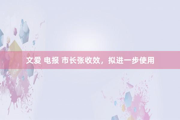 文爱 电报 市长张收效，拟进一步使用