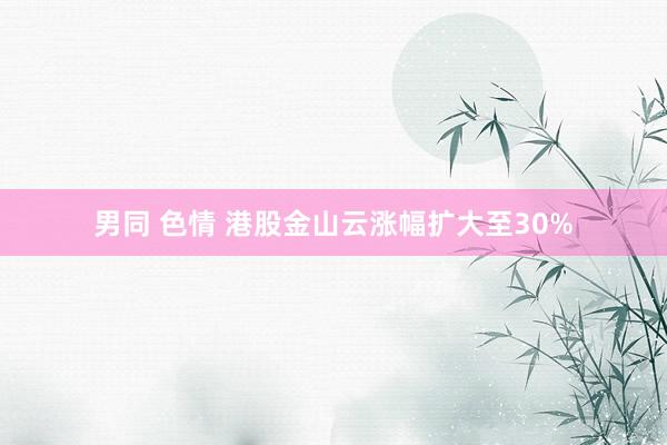 男同 色情 港股金山云涨幅扩大至30%