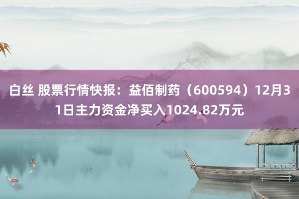 白丝 股票行情快报：益佰制药（600594）12月31日主力资金净买入1024.82万元