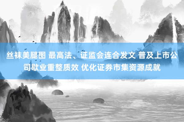 丝袜美腿图 最高法、证监会连合发文 普及上市公司歇业重整质效 优化证券市集资源成就