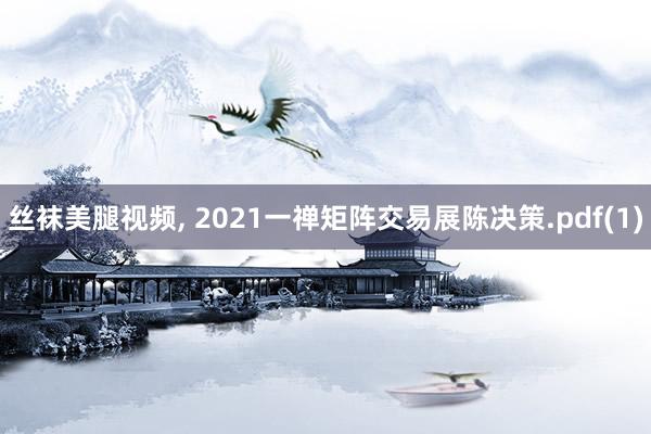 丝袜美腿视频， 2021一禅矩阵交易展陈决策.pdf(1)