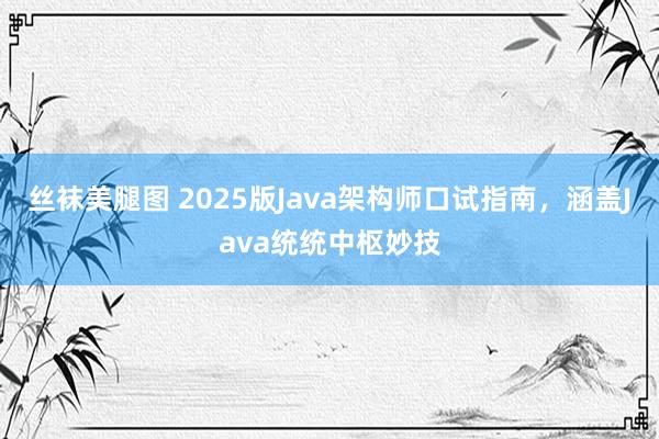 丝袜美腿图 2025版Java架构师口试指南，涵盖Java统统中枢妙技