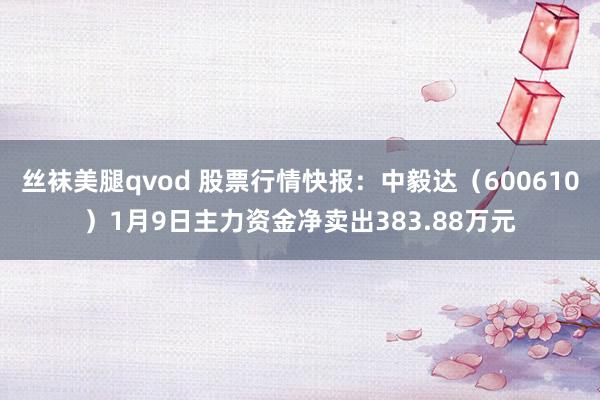 丝袜美腿qvod 股票行情快报：中毅达（600610）1月9日主力资金净卖出383.88万元
