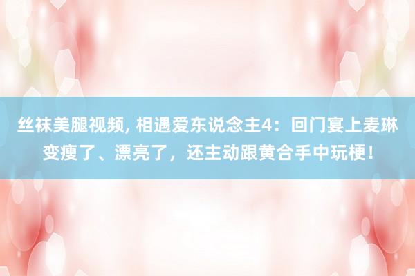丝袜美腿视频， 相遇爱东说念主4：回门宴上麦琳变瘦了、漂亮了，还主动跟黄合手中玩梗！