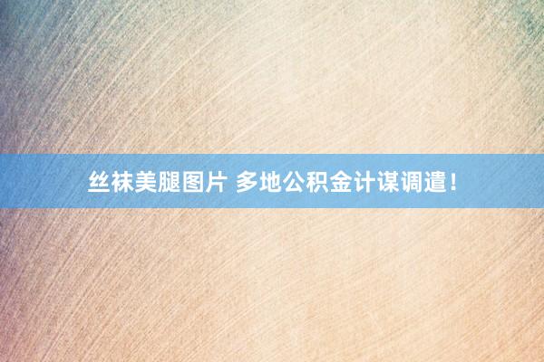 丝袜美腿图片 多地公积金计谋调遣！