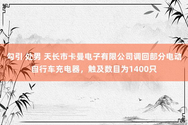 勾引 处男 天长市卡曼电子有限公司调回部分电动自行车充电器，触及数目为1400只