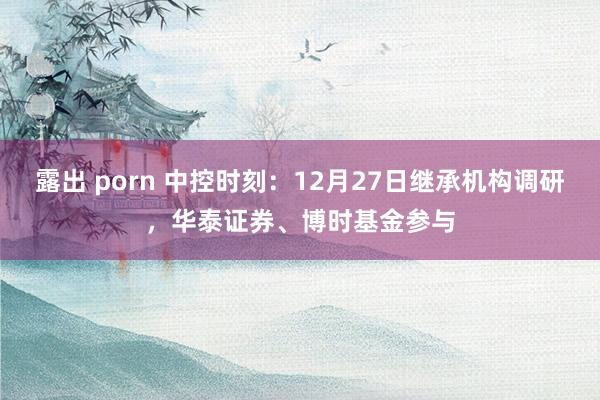 露出 porn 中控时刻：12月27日继承机构调研，华泰证券、博时基金参与