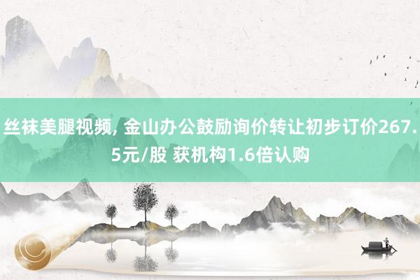 丝袜美腿视频， 金山办公鼓励询价转让初步订价267.5元/股 获机构1.6倍认购