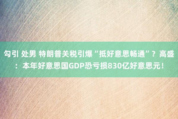 勾引 处男 特朗普关税引爆“抵好意思畅通”？高盛：本年好意思国GDP恐亏损830亿好意思元！