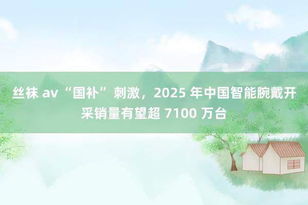 丝袜 av “国补” 刺激，2025 年中国智能腕戴开采销量有望超 7100 万台
