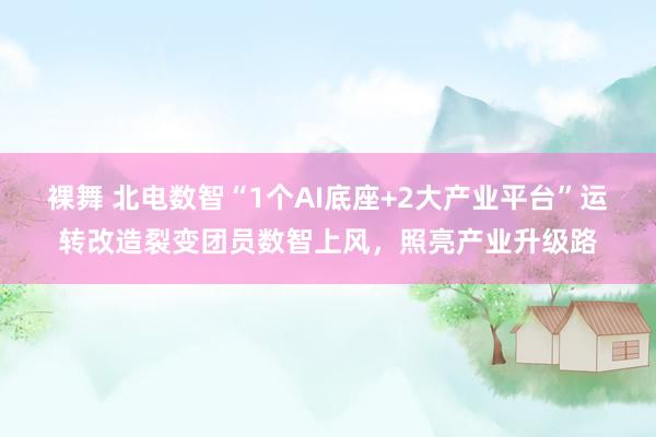 裸舞 北电数智“1个AI底座+2大产业平台”运转改造裂变团员数智上风，照亮产业升级路