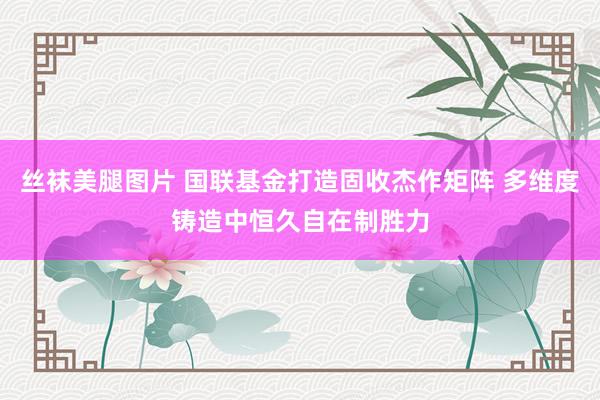丝袜美腿图片 国联基金打造固收杰作矩阵 多维度铸造中恒久自在制胜力
