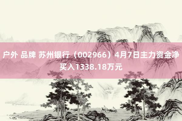 户外 品牌 苏州银行（002966）4月7日主力资金净买入1338.18万元